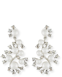 Oscar de la Renta Pearly Crystal Statet Earrings