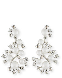 Oscar de la Renta Pearly Crystal Statet Earrings