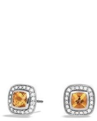 David Yurman Petite Albion Earrings With Citrine And Diamonds