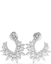 Kenneth Jay Lane Rhodium Plated Cubic Zirconia Earrings Silver