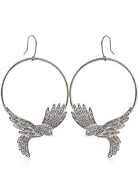 Roberto Cavalli Swarovski Bird Hoop Earrings