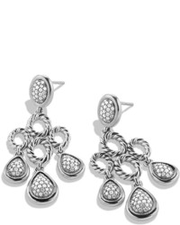 David Yurman Sculpted Cable Chandelier Earrings With Diamonds