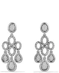 David Yurman Sculpted Cable Chandelier Earrings With Diamonds