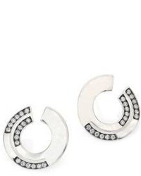 Ippolita Sensotm Staggered Diamond Pave Sterling Silver Disc Earrings