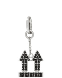 Off-White Silver And Black Crystal Arrow Single Earring