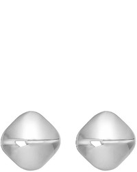 Lauren Ralph Lauren Silver And Bone Metal Button Earrings Earring