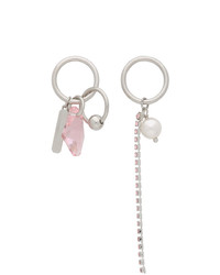 Justine Clenquet Silver And Pink Donna Earrings