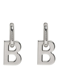 Balenciaga Silver B Chain Earrings