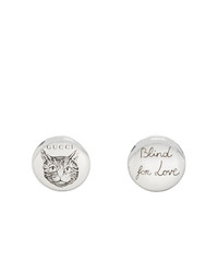 Gucci Silver Blind For Love Stud Earrings