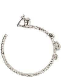 Miu Miu Silver Crystal Hoop Clip On Earrings