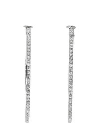 Miu Miu Silver Crystal Hoop Earrings