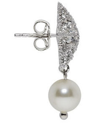 Miu Miu Silver Crystal Pearl Star Earrings