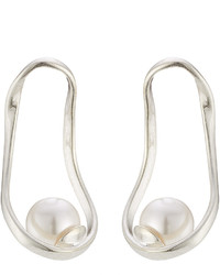 Maison Margiela Silver Earrings With Pearls