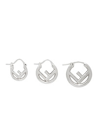 Fendi Silver F Is Mini Hoop Earring Set
