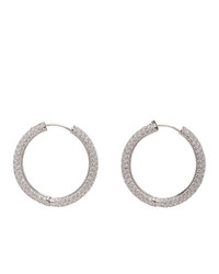 Numbering Silver Large Crystal Hoop Earrings