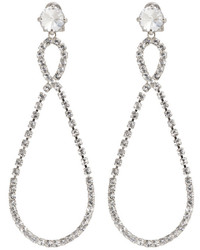 Miu Miu Silver Large Crystal Teardrop Earrings