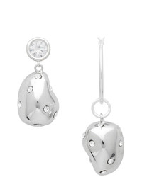 Mounser Silver Mismatched Crystal Earrings