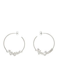 Marc Jacobs Silver New York Magazine Edition Small Logo Hoop Earrings