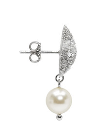 Miu Miu Silver Pearl And Crystal Star Earrings