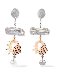 Chan Luu Silver Pearl And Shell Earrings