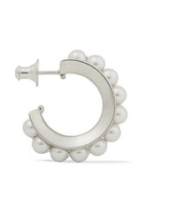 Sophie Buhai Silver Pearl Hoop Earrings