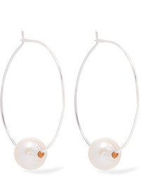 Chan Luu Silver Pearl Hoop Earrings