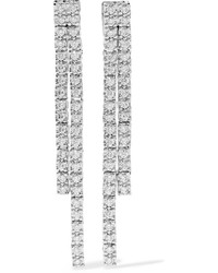 Kenneth Jay Lane Silver Plated Cubic Zirconia Earrings One Size
