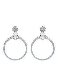 Miu Miu Silver Round Crystal Hoop Earrings