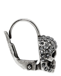 Alexander McQueen Silver Skull Hoop Earrings