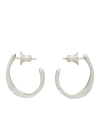 Faris Silver Small Vero Hoop Earrings