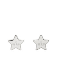Gucci Silver Star Logo Stud Earrings