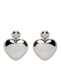 Balenciaga Silver Susi Heart Earrings