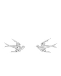 McQ Alexander McQueen Silver Swallow Stud Earrings