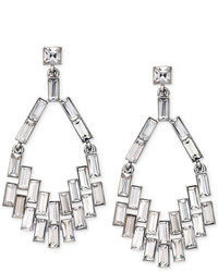 ABS by Allen Schwartz Silver Tone Crystal Chandelier Earrings