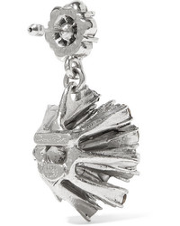 Oscar de la Renta Silver Tone Crystal Earrings