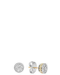 Lagos Sterling Silver 18k Diamond Stud Earrings