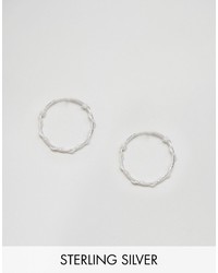 Asos Sterling Silver 20mm Chain Tube Hoop Earrings
