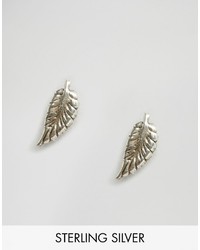 Reclaimed Vintage Sterling Silver Feather Studs