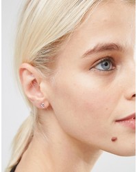 Asos Sterling Silver Mini Moon Stud Earrings