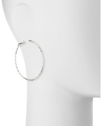 Lydell NYC Textured Hoop Earrings Silver
