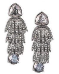 Oscar de la Renta Wisteria Crystal Clip On Earrings