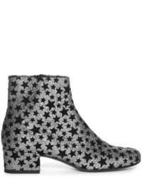 Saint Laurent Babies Star Embellished Glitter Ankle Boots