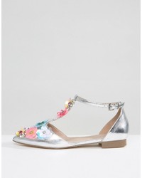 Asos Luscious Wide Fit Embellished Ballet Flats