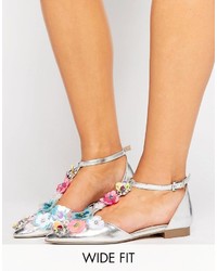 Asos Luscious Wide Fit Embellished Ballet Flats