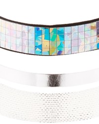 Charlotte Russe Holographic Woven Choker Necklaces 3 Pack