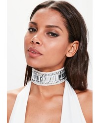 Missguided Silver Embellished Choker