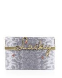 Charlotte Olympia Lucky Vanina Embellished Karung Clutch