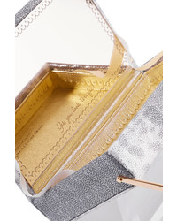 Charlotte Olympia Lucky Vanina Embellished Karung Clutch Silver