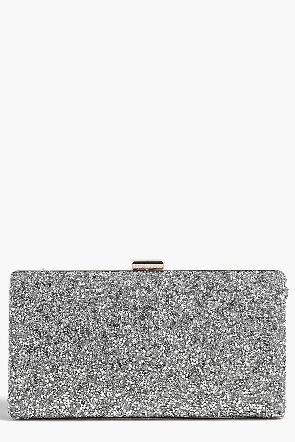 silver embellished clutch bag