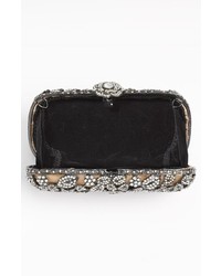 Natasha Couture Crystal Caged Floral Clutch